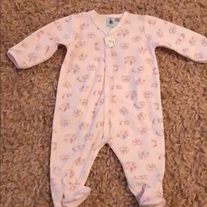 NWT Petit Bateu footed pajamas velour